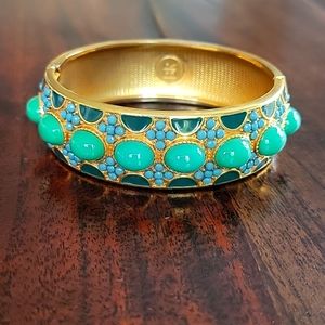 Gold and green Banana Republic clasp bangel